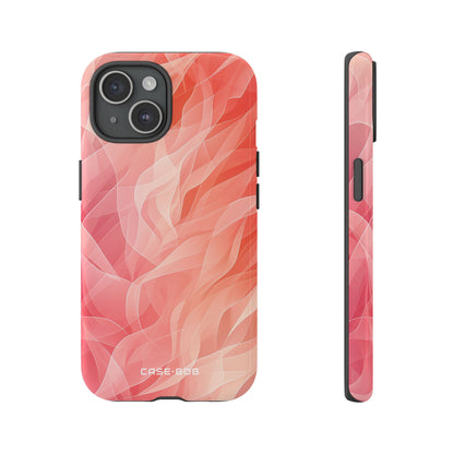Peach Wave Drift iPhone 15 Case - Tough