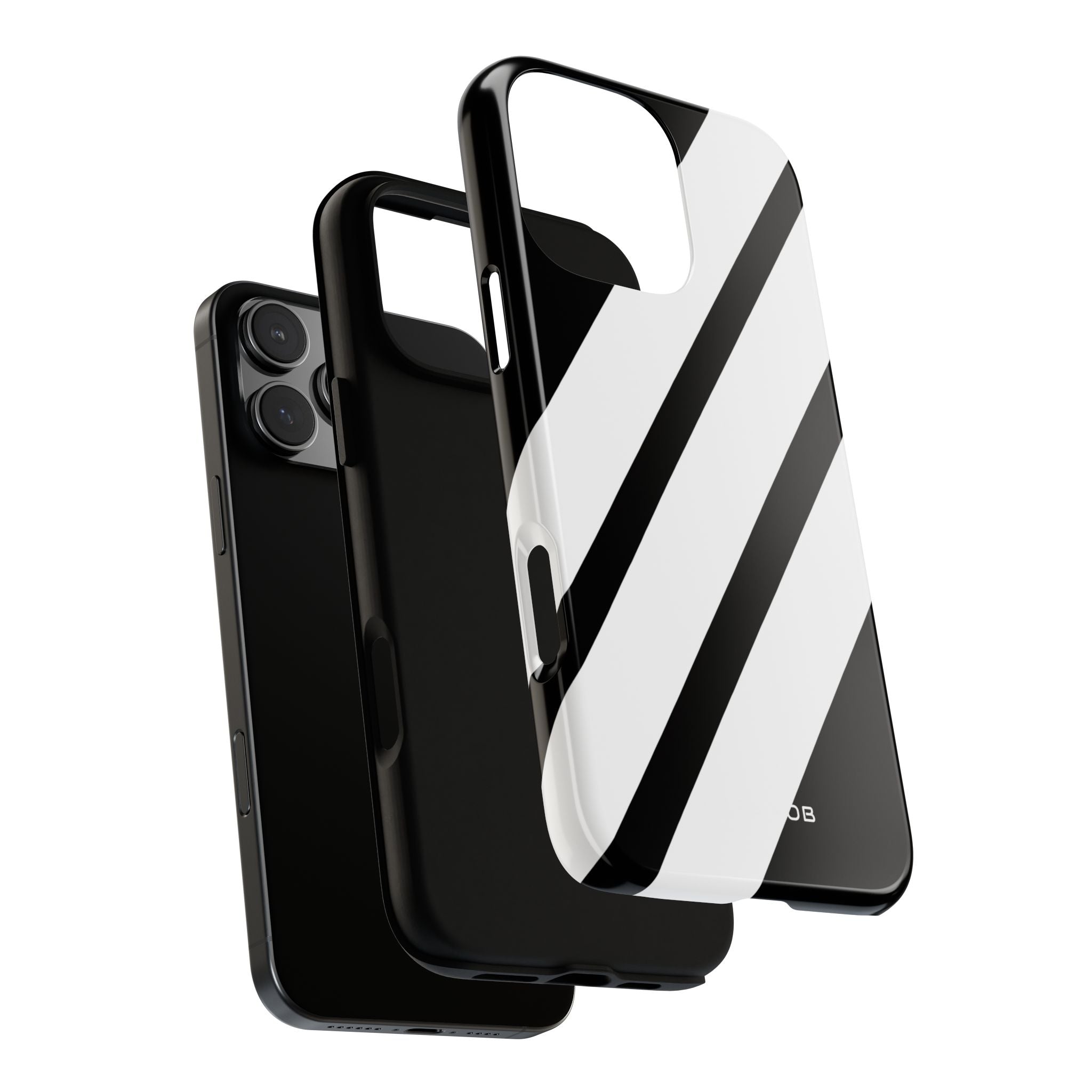 Diagonal Bands Noir iPhone 16 Pro Max Case - Tough