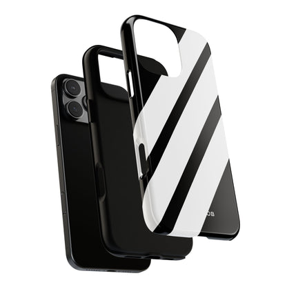 Diagonal Bands Noir iPhone 16 Pro Max Case - Tough