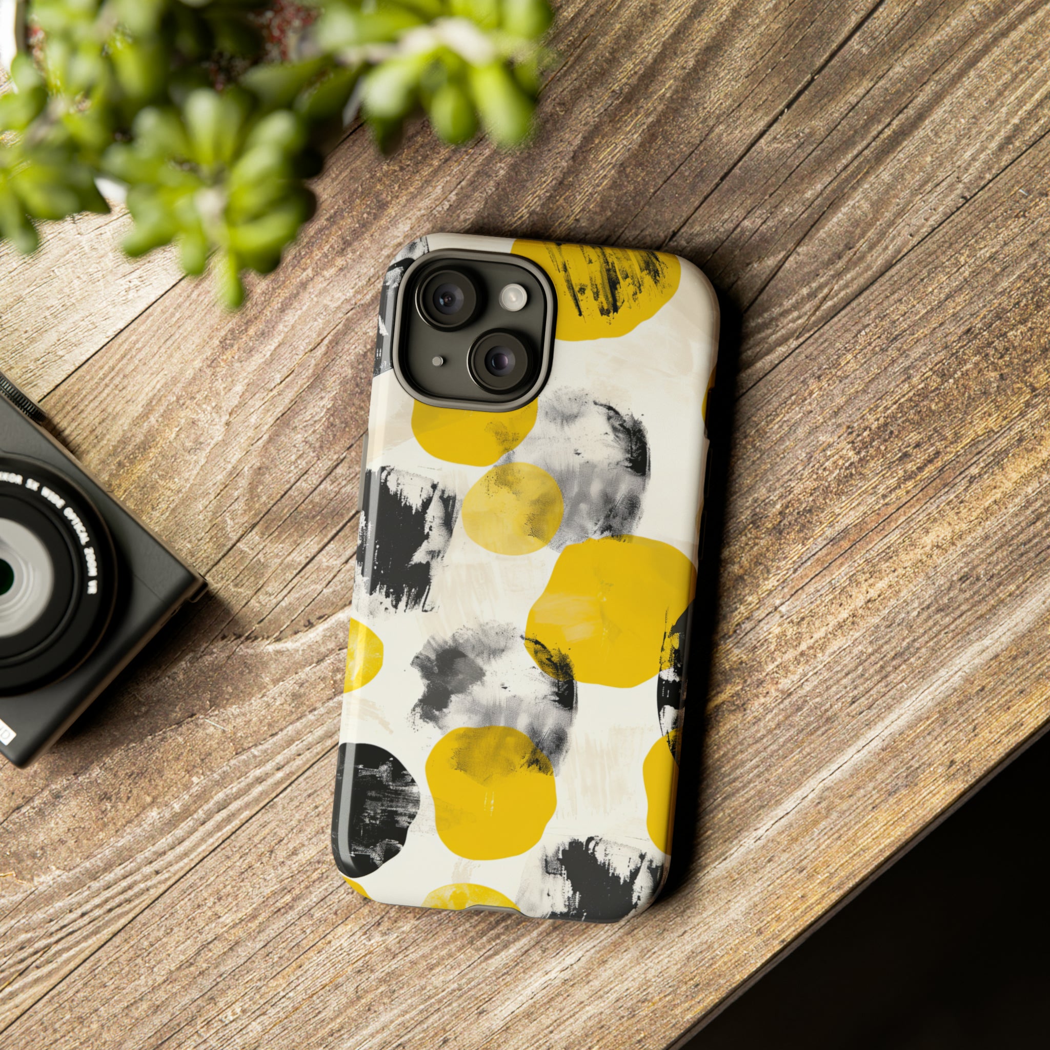 Yellow Dot Minimalism - Protective Phone Case