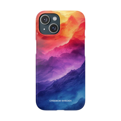 Purple Orange Mountains - Slim iPhone 15 Phone Case