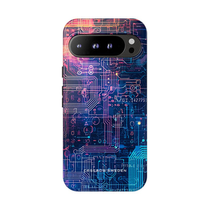 Neon Circuit Gradient Google Pixel 9 - Tough Phone Case