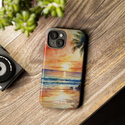 Sunset Palm iPhone 15 Case - Tough