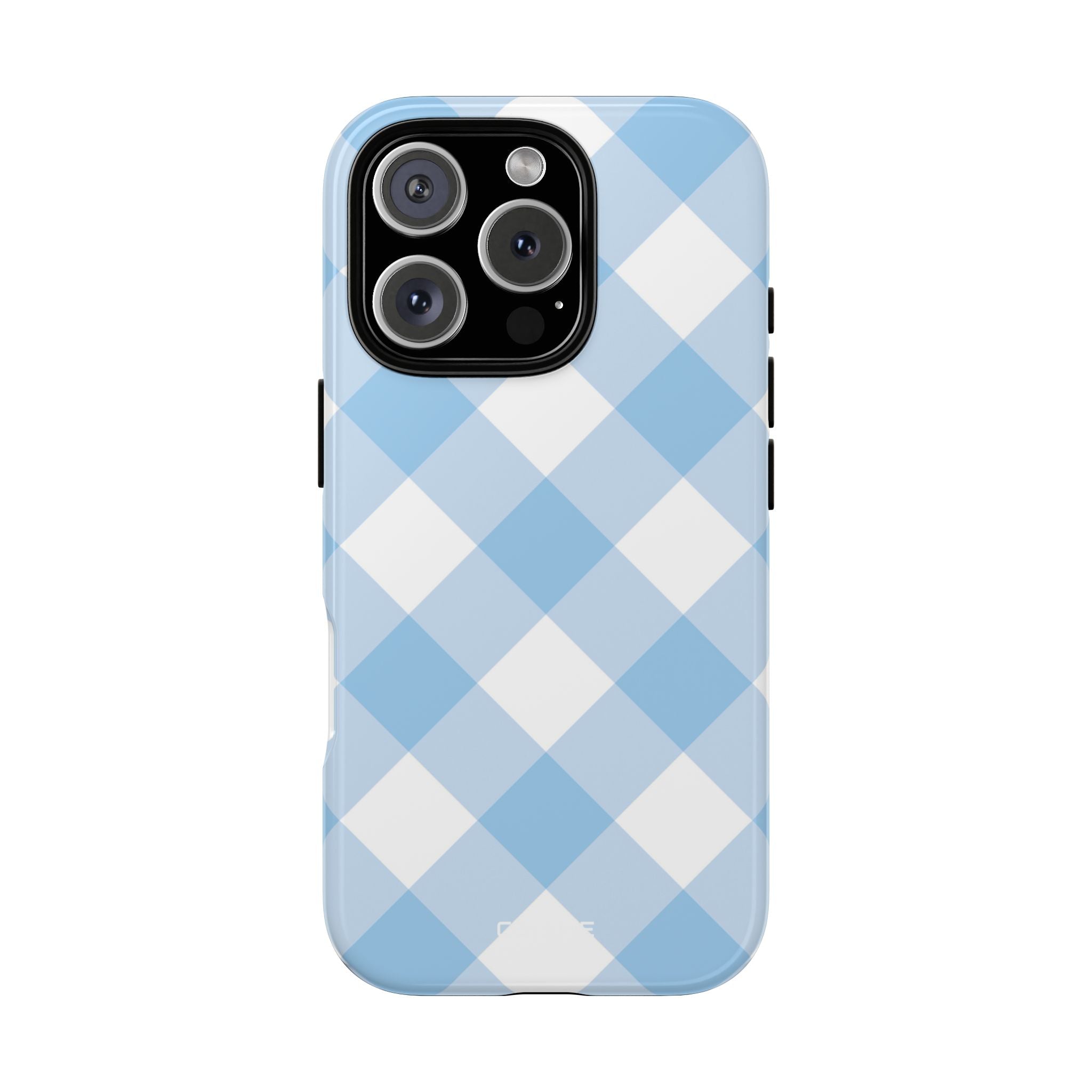 Soft Blue Gingham Elegance - iPhone Case