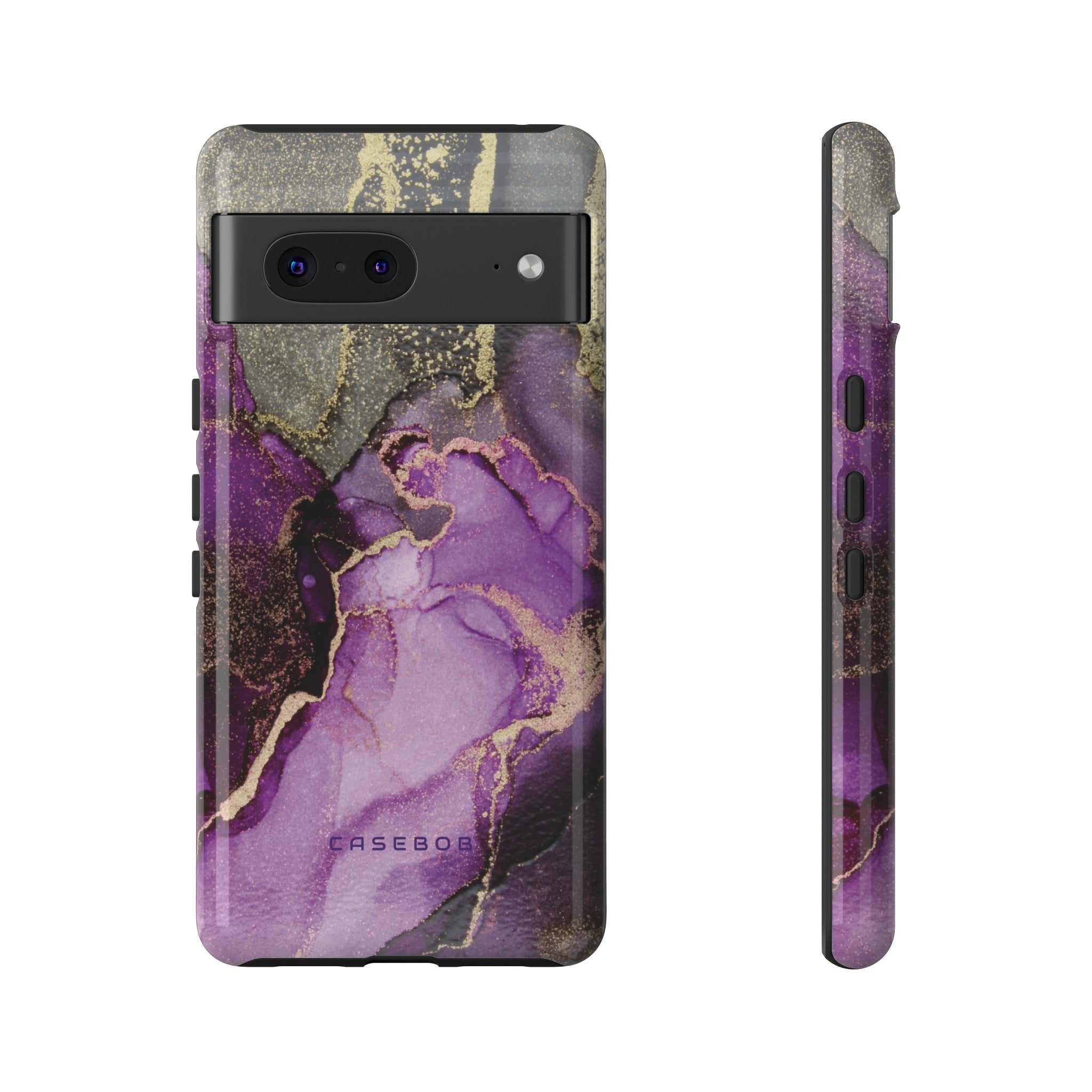 Purple Marble & Gold Phone - Protective Phone Case