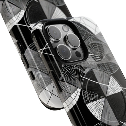 Monochrome Circle Maze iPhone 16 - Tough+