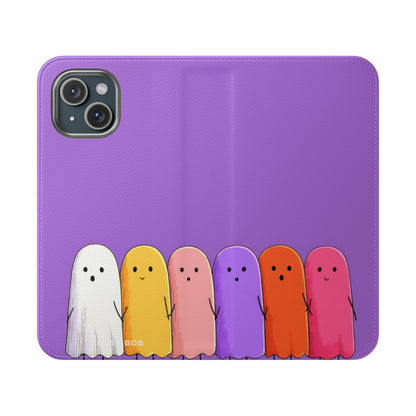 Colorful Ghosts Line - iPhone 15 Case - Wallet