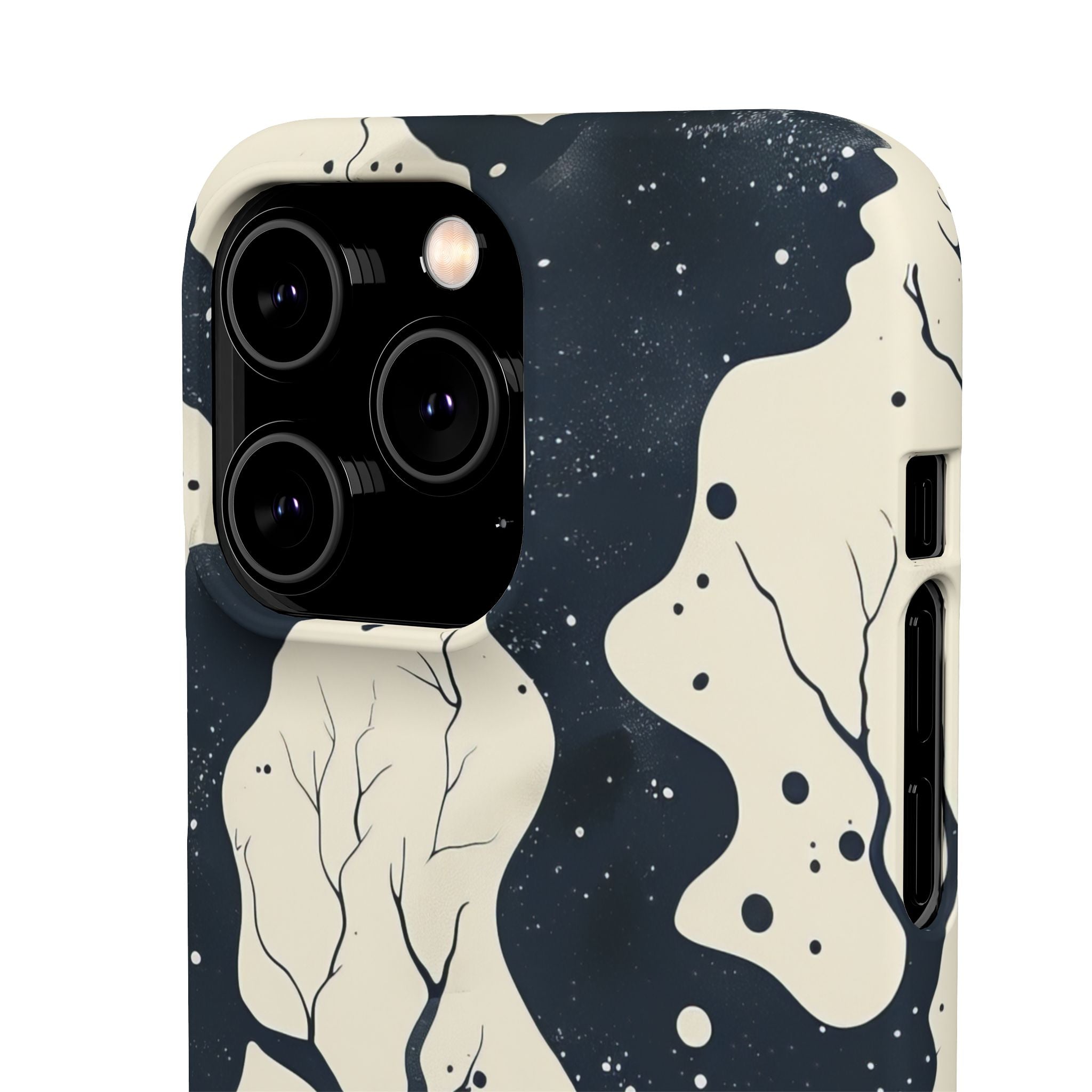 Organic Fluid Silhouettes with Cosmic Depth iPhone 14 - Slim Phone Case