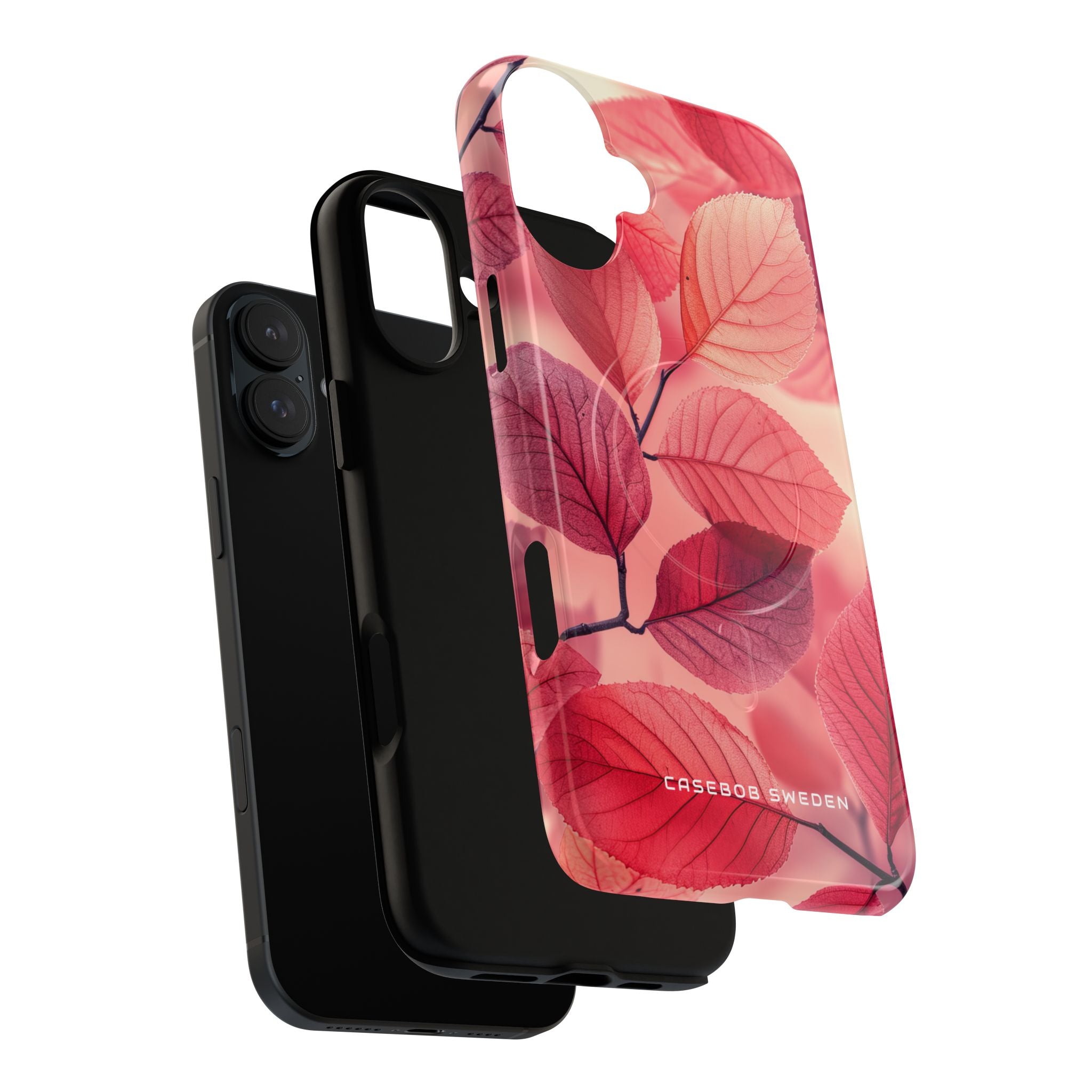 Elegant Pink Leaves iPhone 16 | Tough+ Phone Case