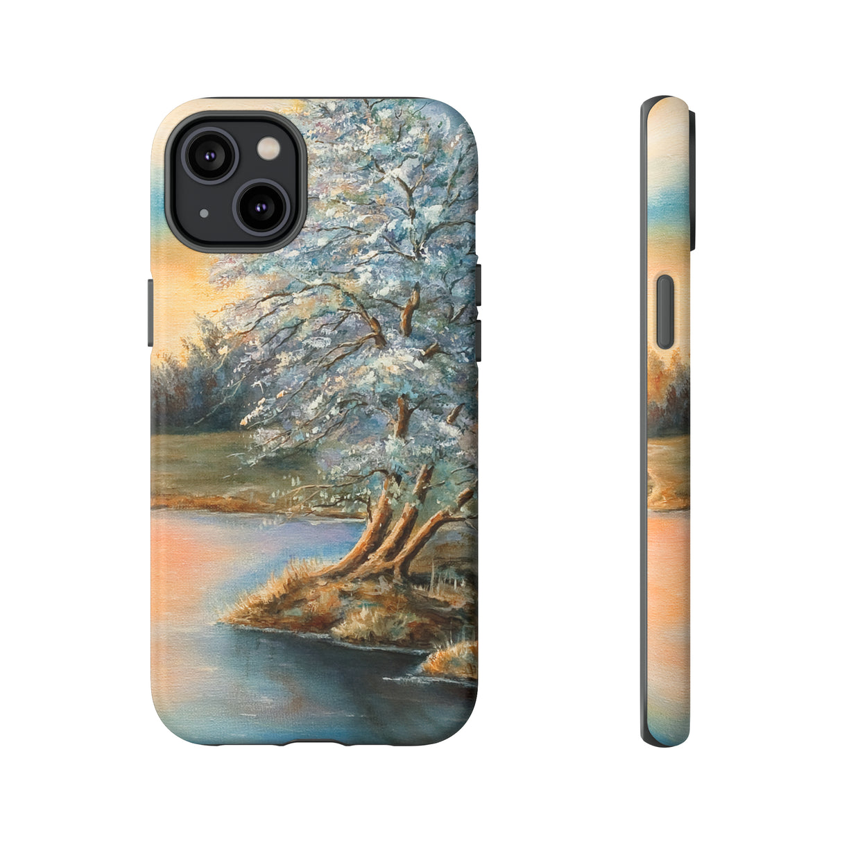 Oil Panting - Sunset on the lake - Protective Phone Case