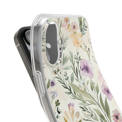 Soft Green Lavender Floral Pattern - Flexi iPhone 16 Phone Case