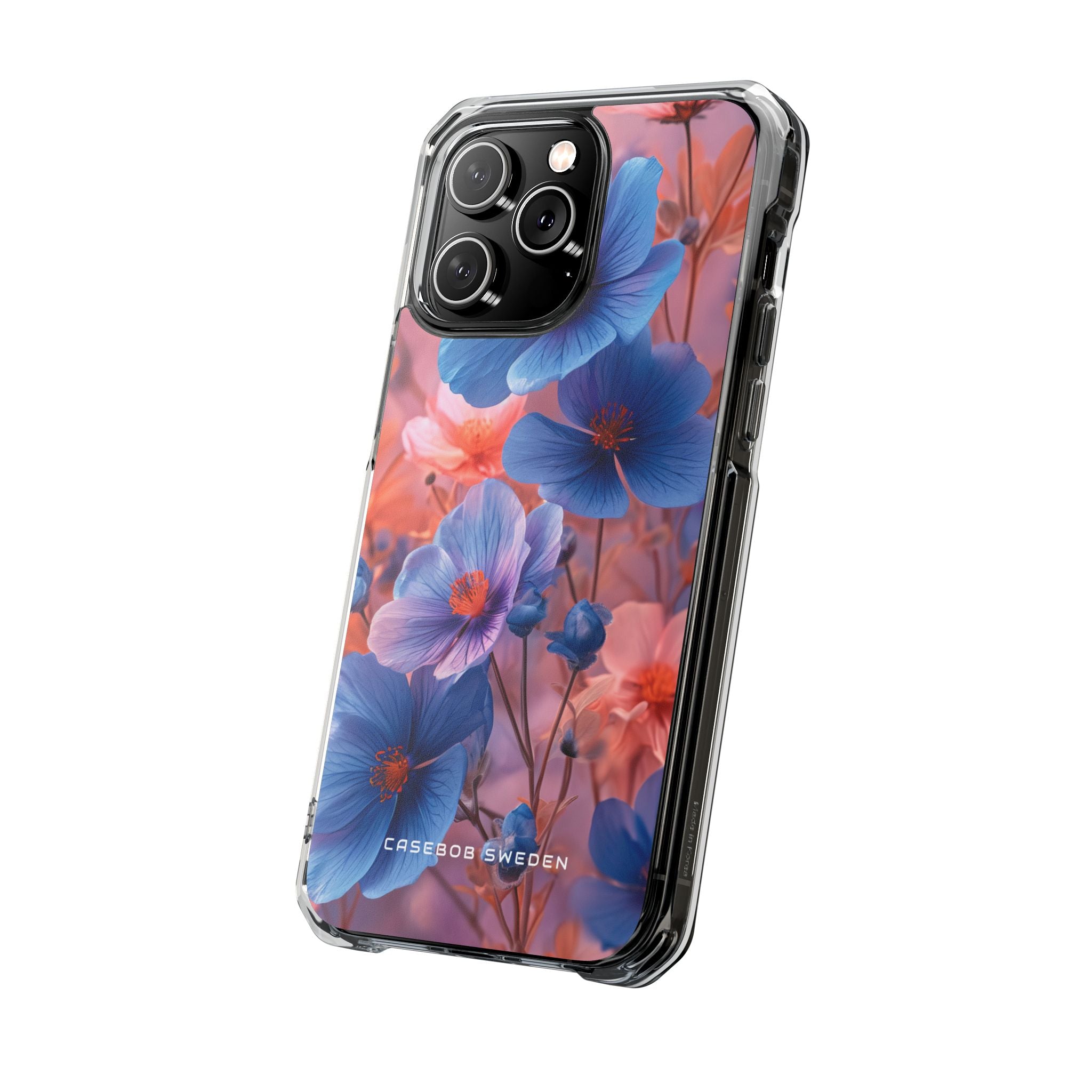 Harmonious Blooming Blues and Pinks iPhone 14 - Clear Impact Phone Case