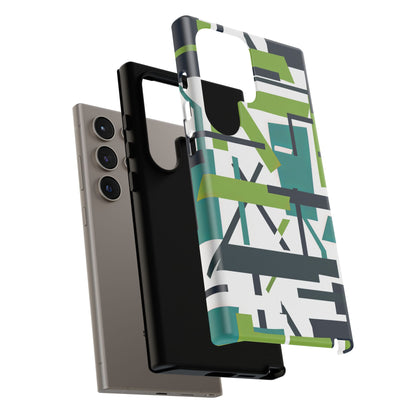 Green Geometry Glide Samsung S24 - Tough Phone Case