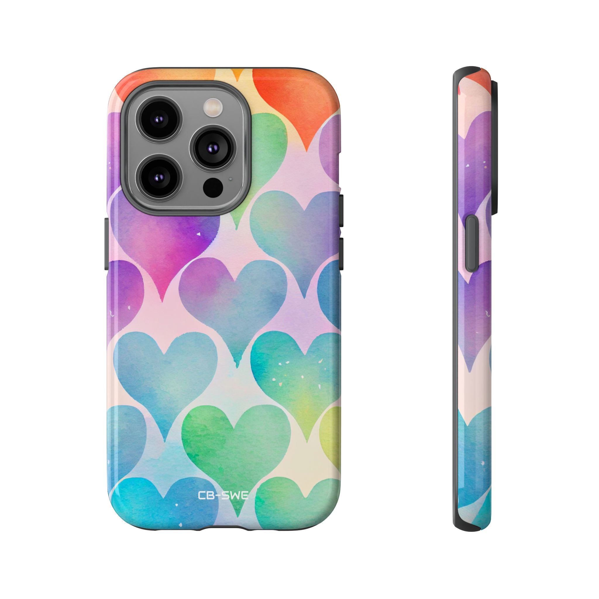 Watercolor Heart Symphony - iPhone Case