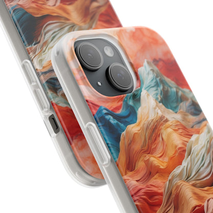 Fabric Peaks Cream iPhone 15 Case - Soft