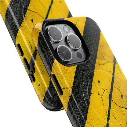 Yellow Stripe Distress iPhone 15 Pro Max Case - Tough+
