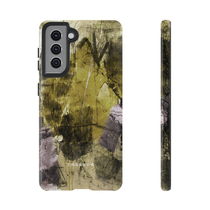 Yellow Grunge Art Phone Case - Protective Phone Case