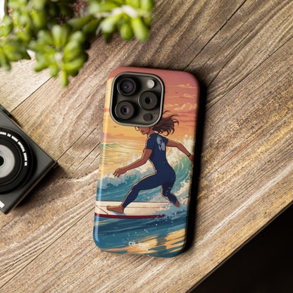 Surfing Into Sunset - iPhone Case