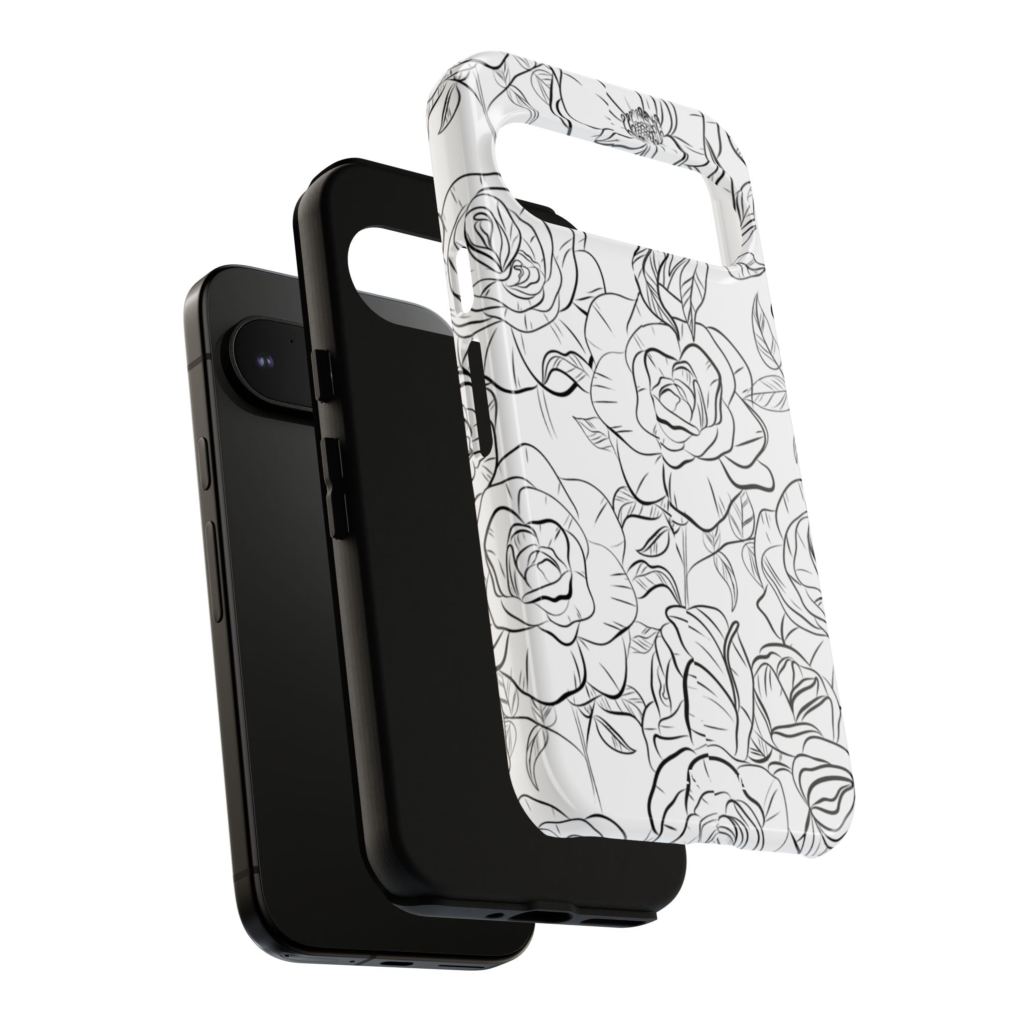Intricate Rose Sketches - Google Pixel Case