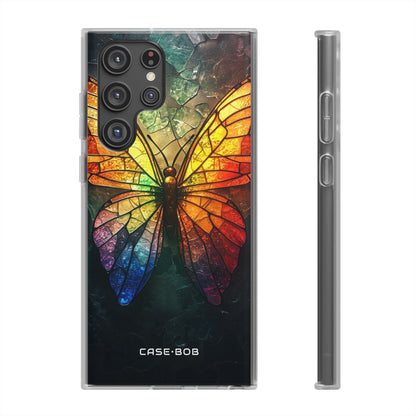 Stained Glass Butterfly Samsung S22 Ultra Case - Soft