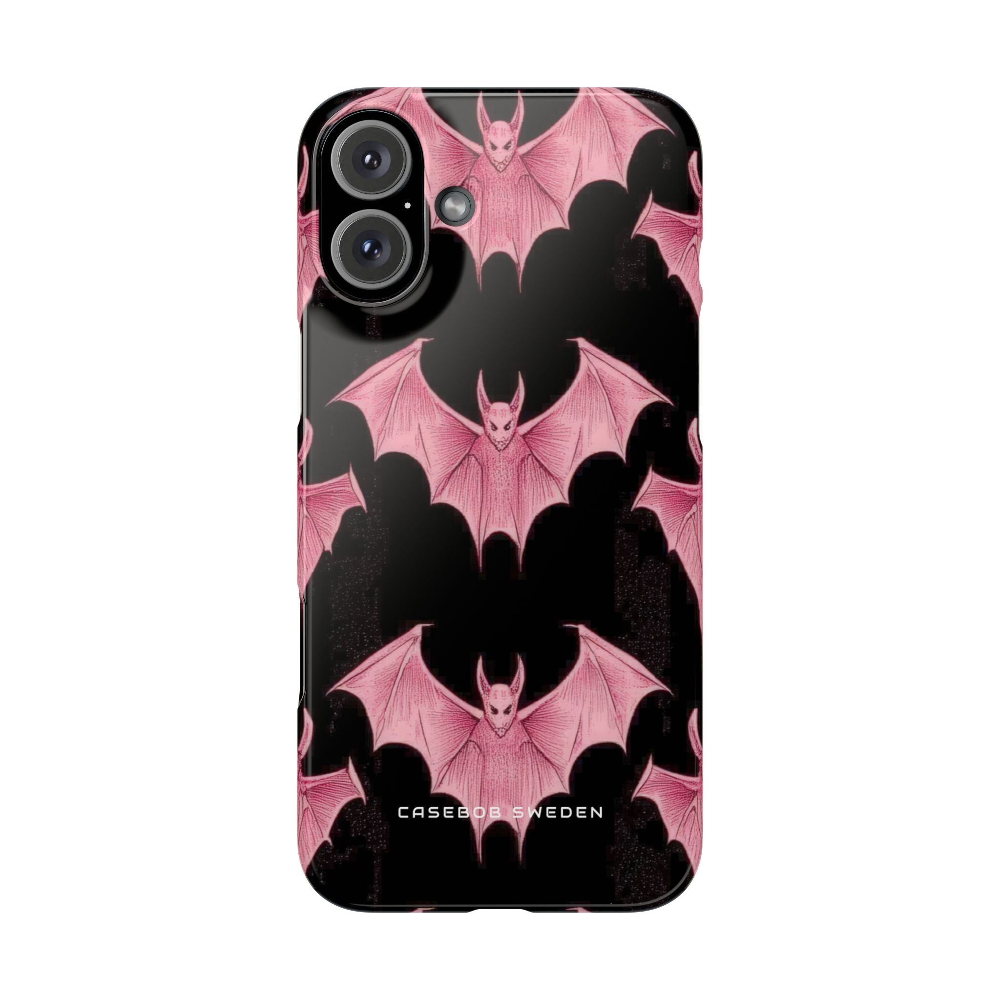 Gothic Pink Bats Aflame iPhone 16 - Slim Phone Case