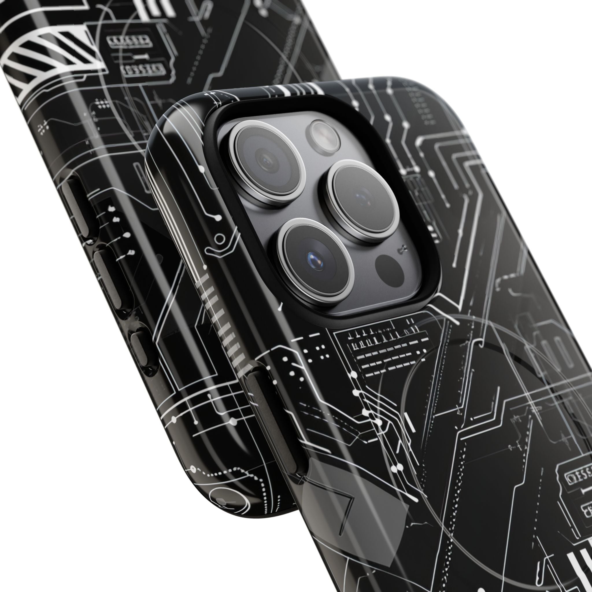 Futuristisch Circuit Raster iPhone 15 - Tough+