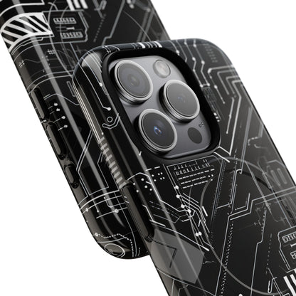 Futuristisch Circuit Raster iPhone 15 - Tough+