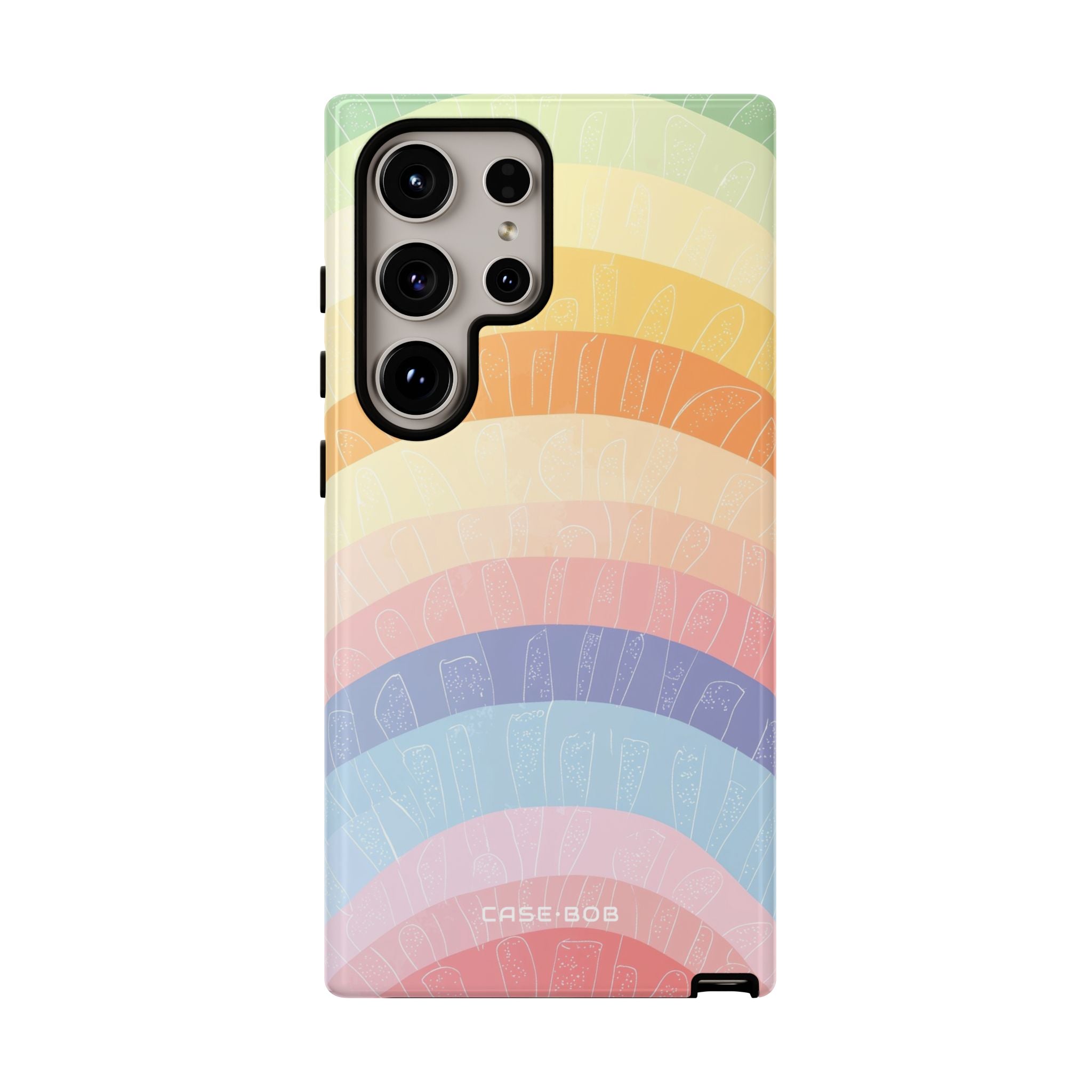 Pastel Rainbow Bands Samsung S24 Ultra Case - Tough