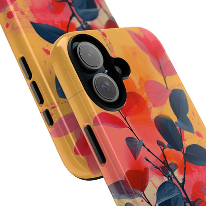 Yellow Botanical Splash - Tough iPhone 16 Phone Case