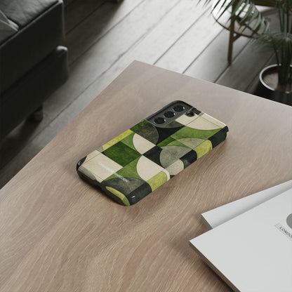 Green Geometric Harmony - Tough Samsung S22 Phone Case