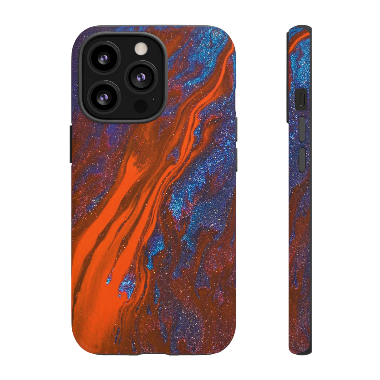 Orange Spikes Ink Art iPhone Case (Protective) iPhone 13 Pro Matte Phone Case