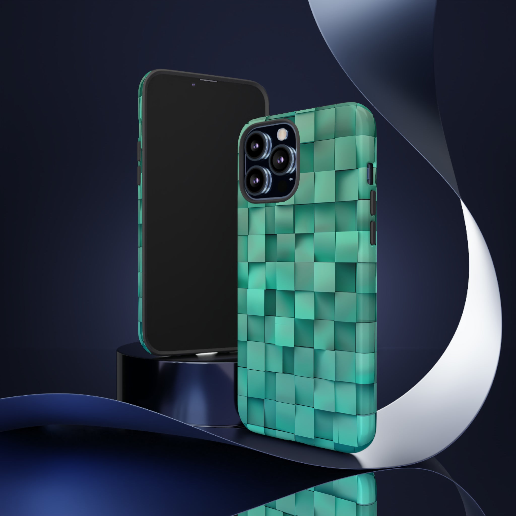 Teal Tranquility: Square Gradient - Protective Phone Case