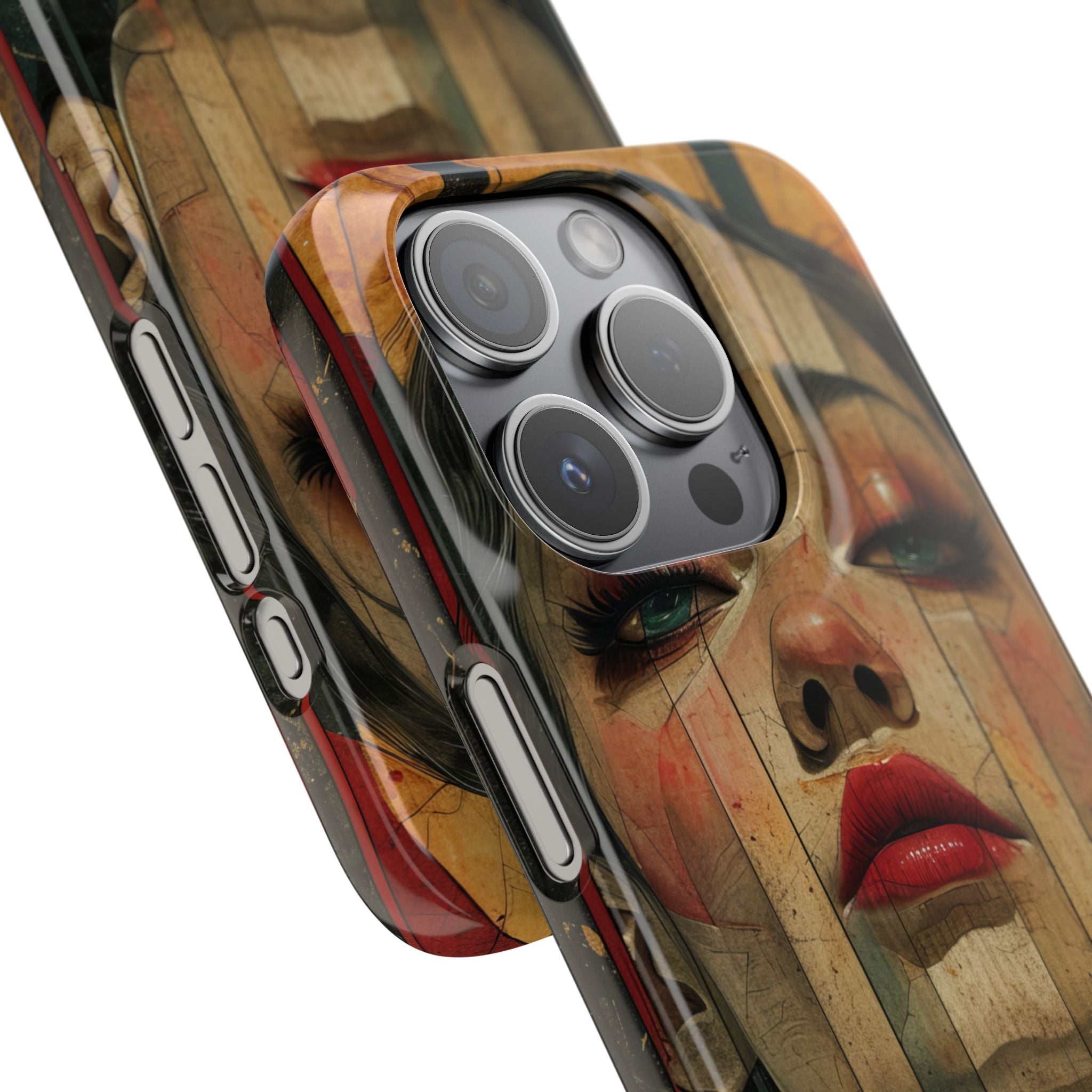 Bold Art Deco Portrait - Slim iPhone 15 Phone Case