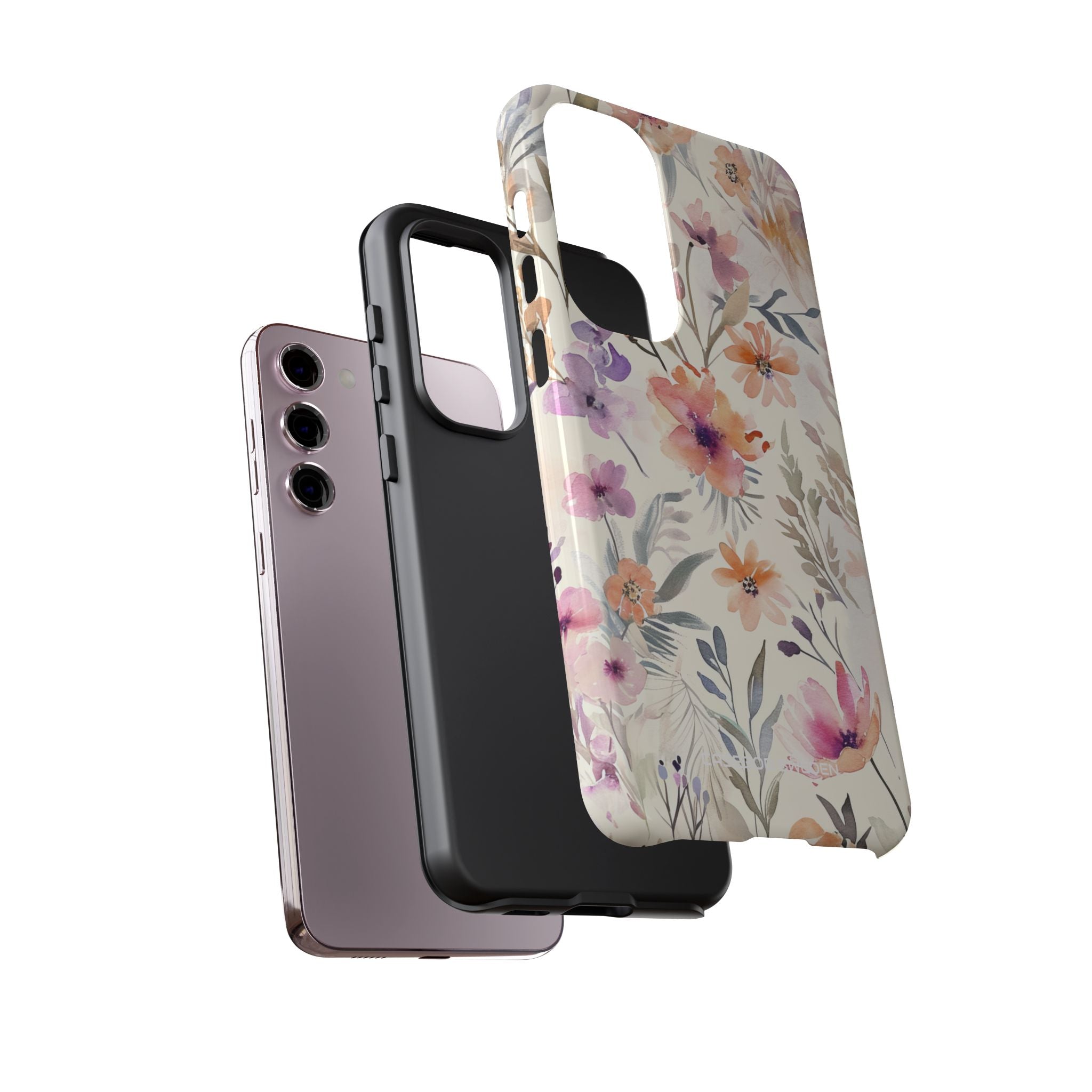 Soft Pink Floral Watercolor Design - Tough Samsung S23 Phone Case