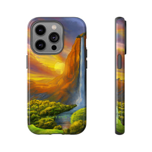 Fantasy Landscape with Waterfall - Protective Phone Case