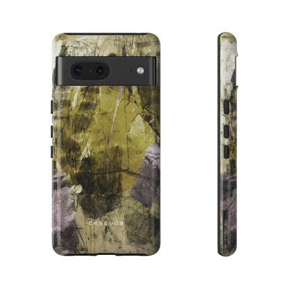 Yellow Grunge Art Phone Case - Protective Phone Case