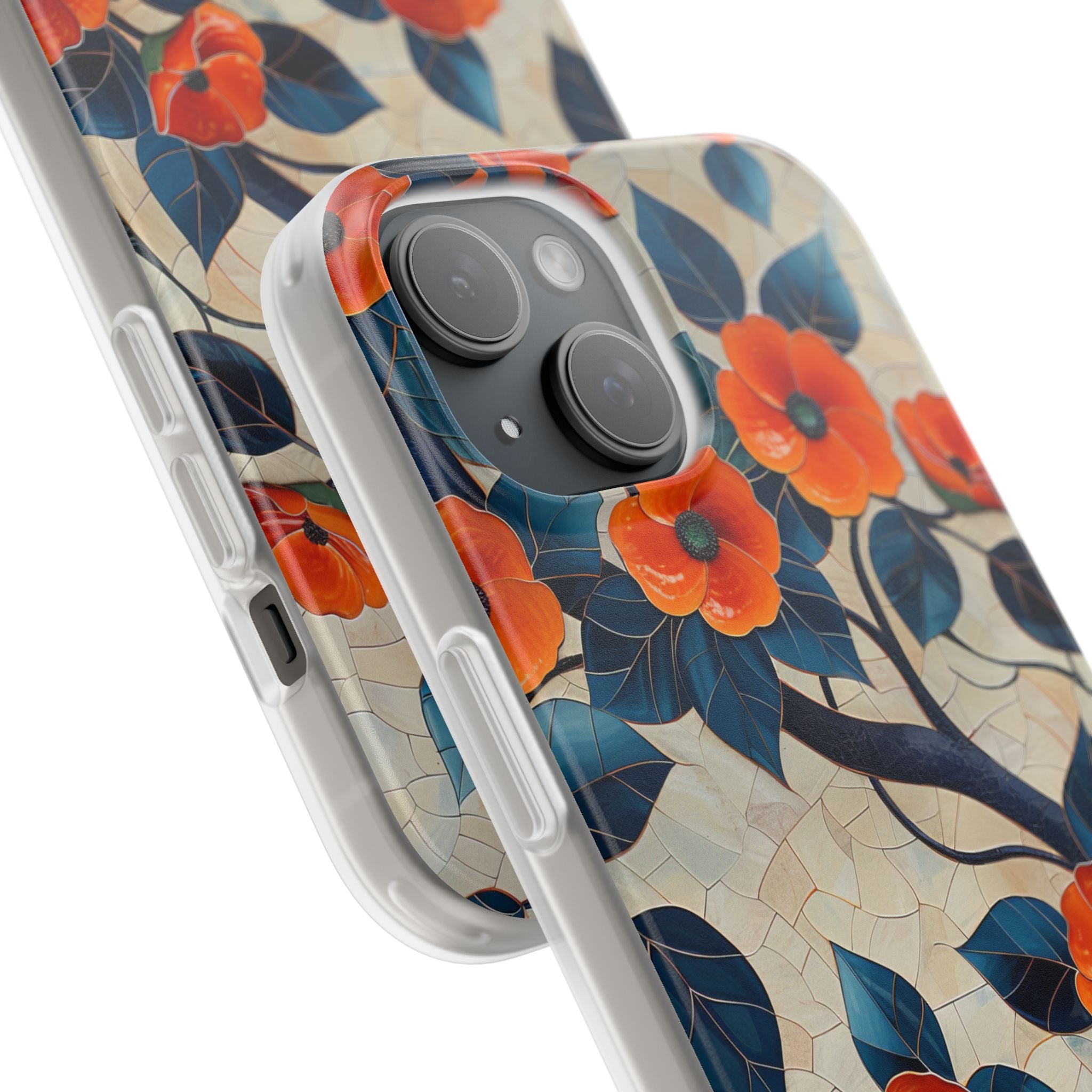 Orange Blossoms Mosaic Harmony iPhone 15 - Flexi Phone Case