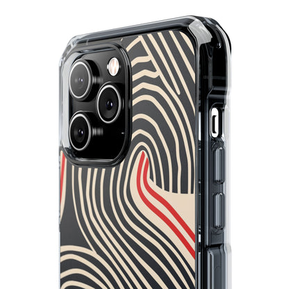 Wavy Red Flow iPhone 14 - Impact Clear+