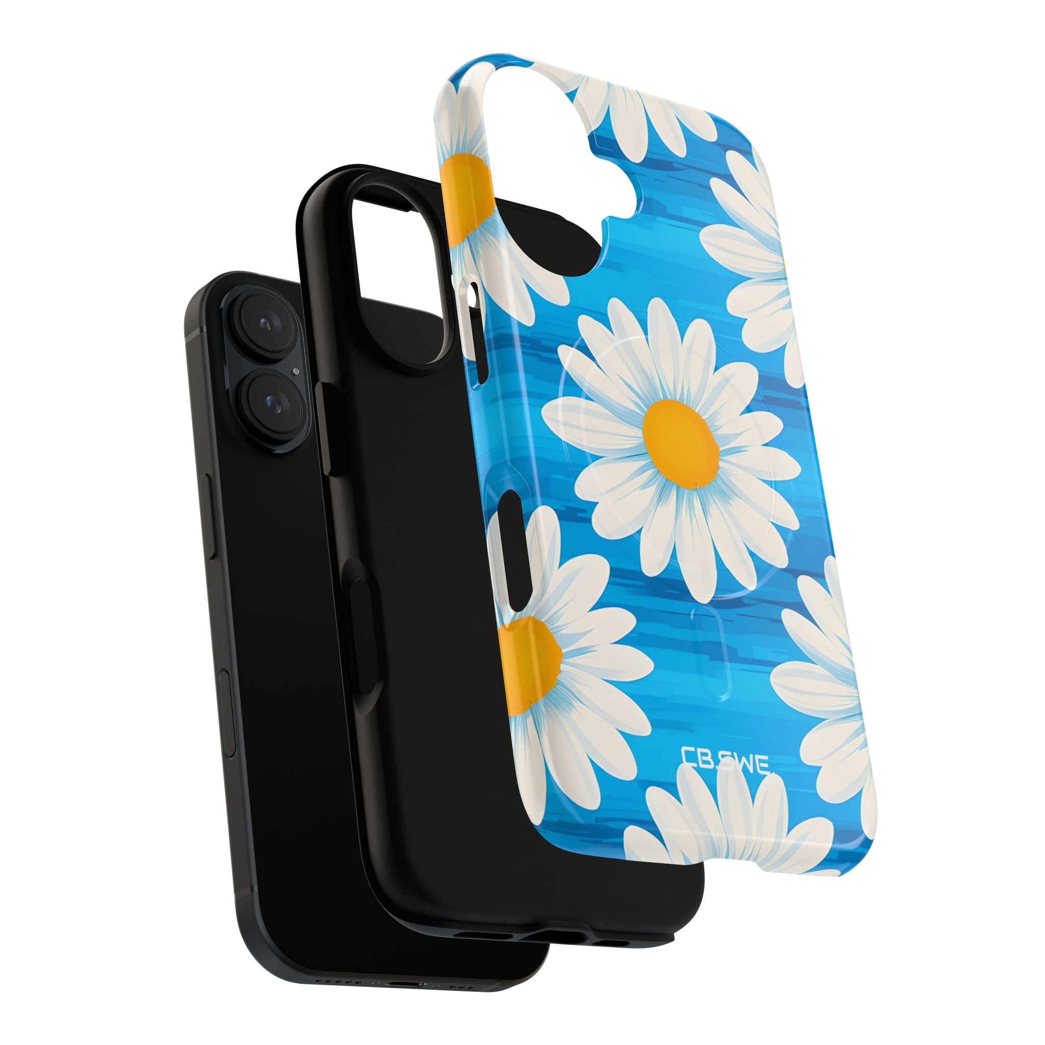 Vibrant Symmetrical Daisy Blue iPhone 16 - Tough+