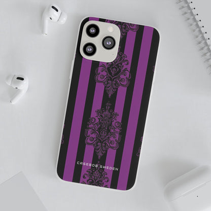 Gothic Elegance with Vertical Stripes and Ornamental Motifs iPhone 13 - Flexi Phone Case