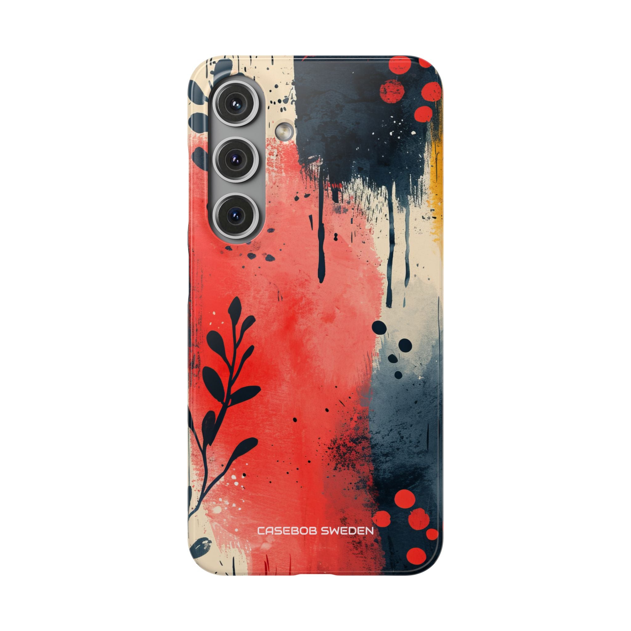 Red Blue Abstract Florals - Slim Samsung S24 Phone Case