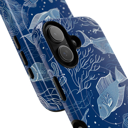Navy Scale Reef iPhone 17 Case - Tough+