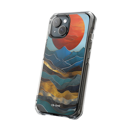 Sunset Geometry Waves iPhone Case - Impact