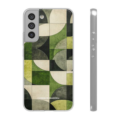 Green Geometric Harmony - Flexi Samsung S22 Phone Case