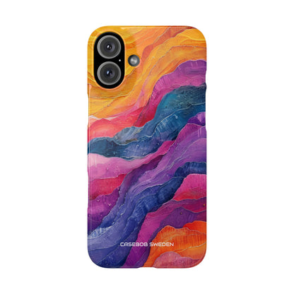 Vibrant Abstract Waves - Slim iPhone 16 Phone Case