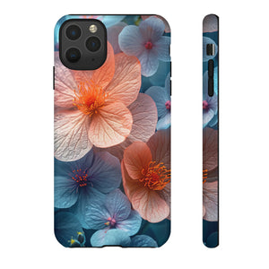 Hellblaue Floral Serenity - Schutzhülle fürs Handy