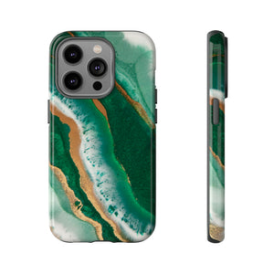 Green & Gold Epoxy - Protective Phone Case