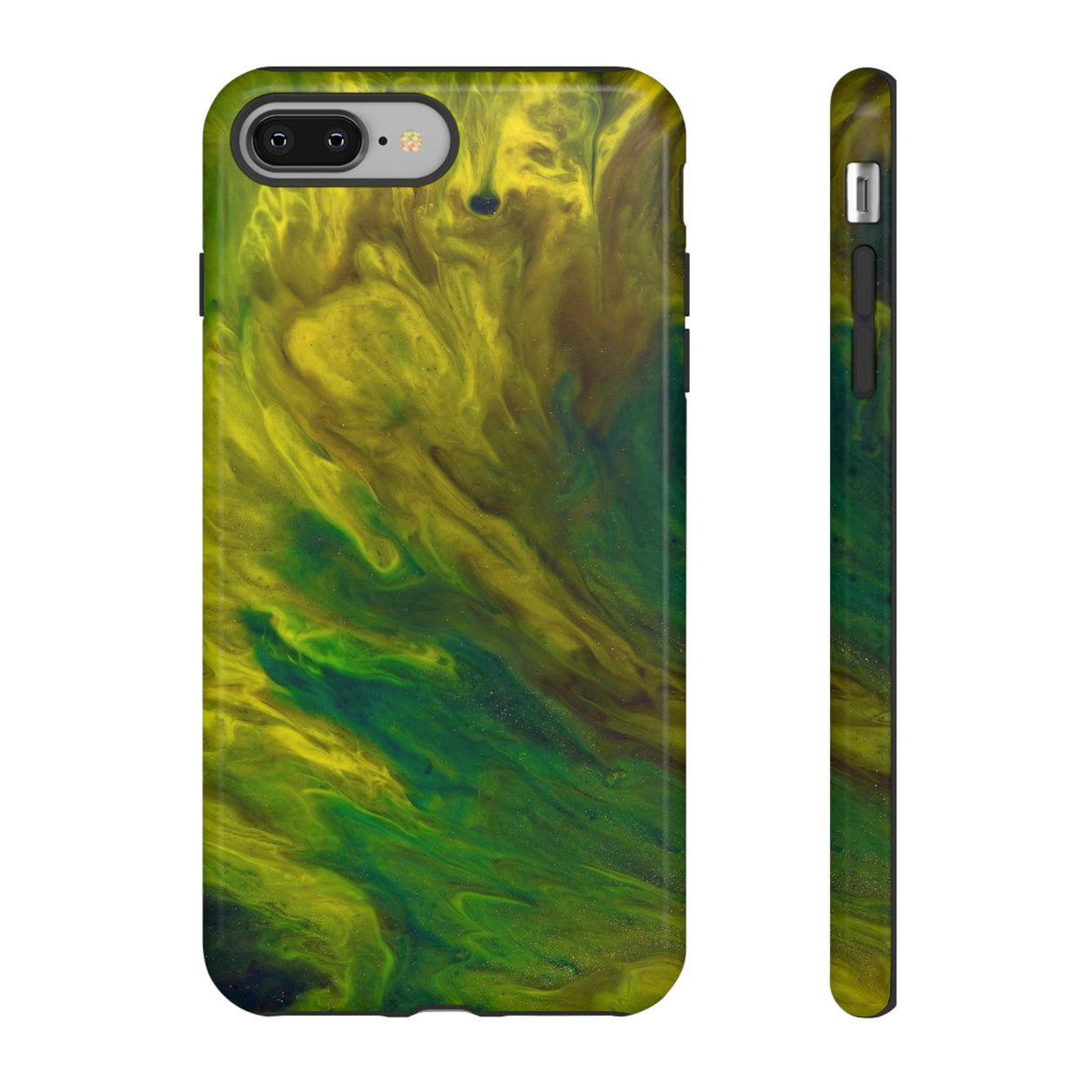 Neon Yellow Ink Art iPhone Case (Protective) iPhone 8 Plus Glossy Phone Case