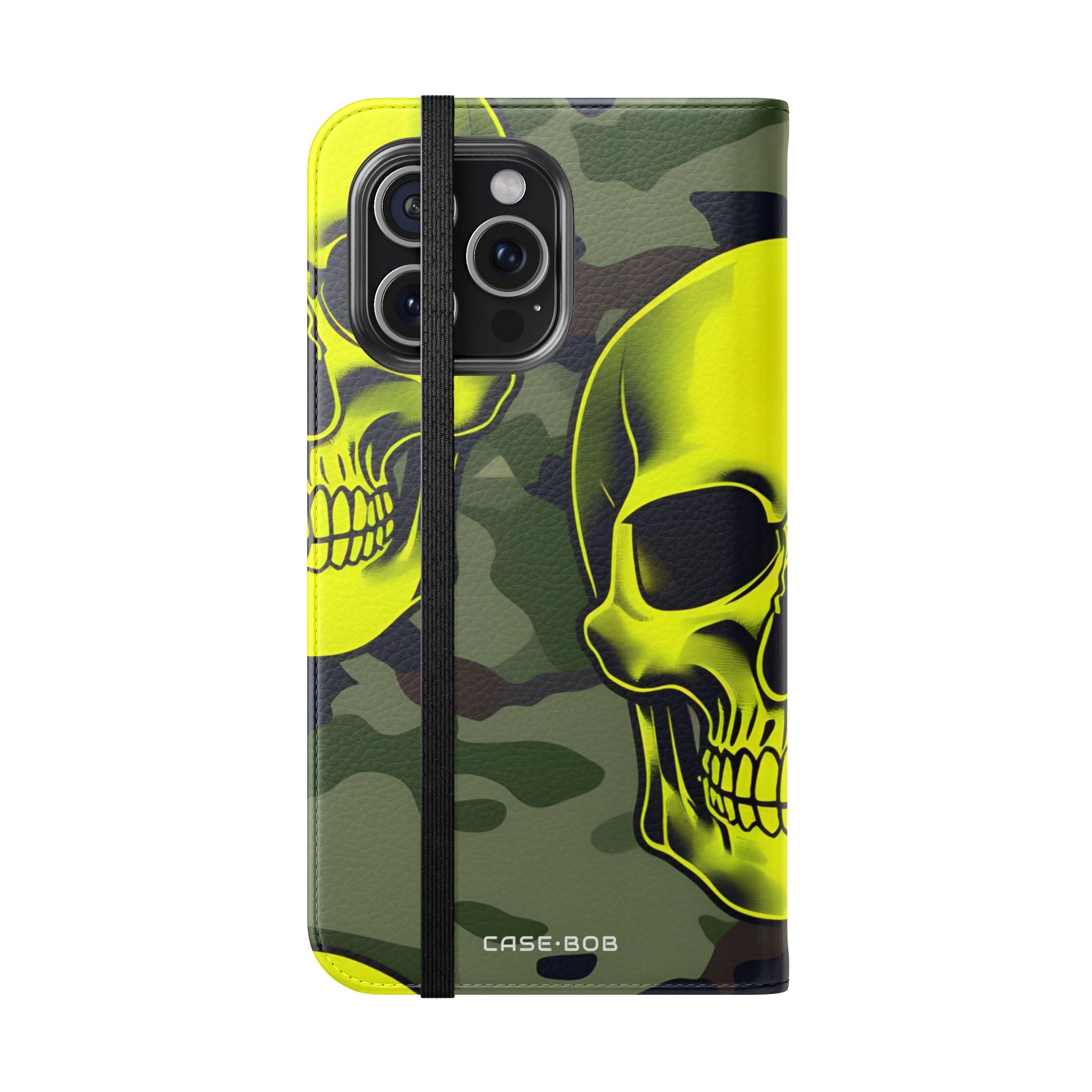 Neon Skull Camo - iPhone 15 Pro Max Case - Wallet