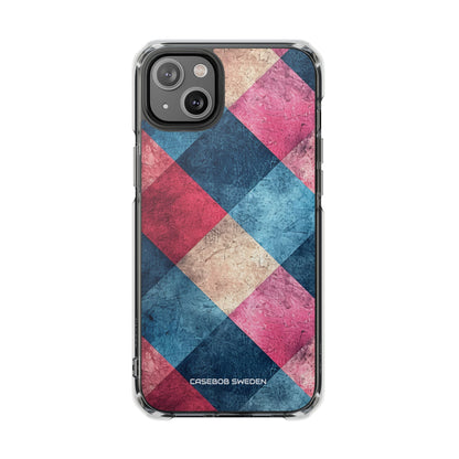 Bold Geometric Squares - Clear Impact iPhone 14 Phone Case